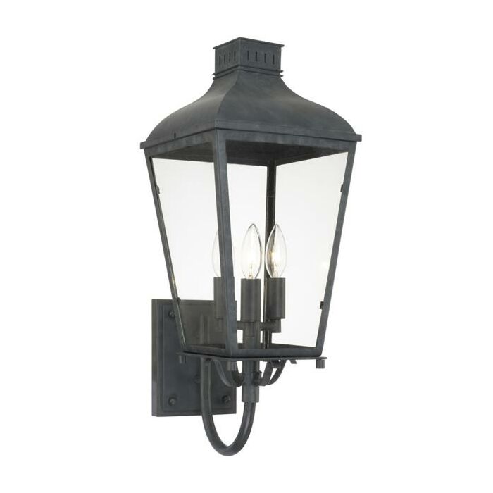 Crystorama Dumont 3 Light 24 Inch Outdoor Wall Light in Graphite