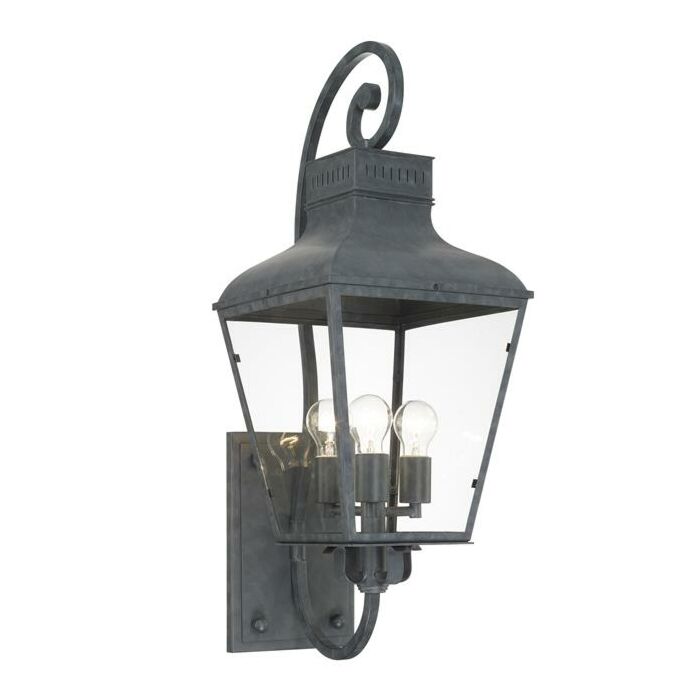Crystorama Dumont 3 Light 32 Inch Outdoor Wall Light in Graphite