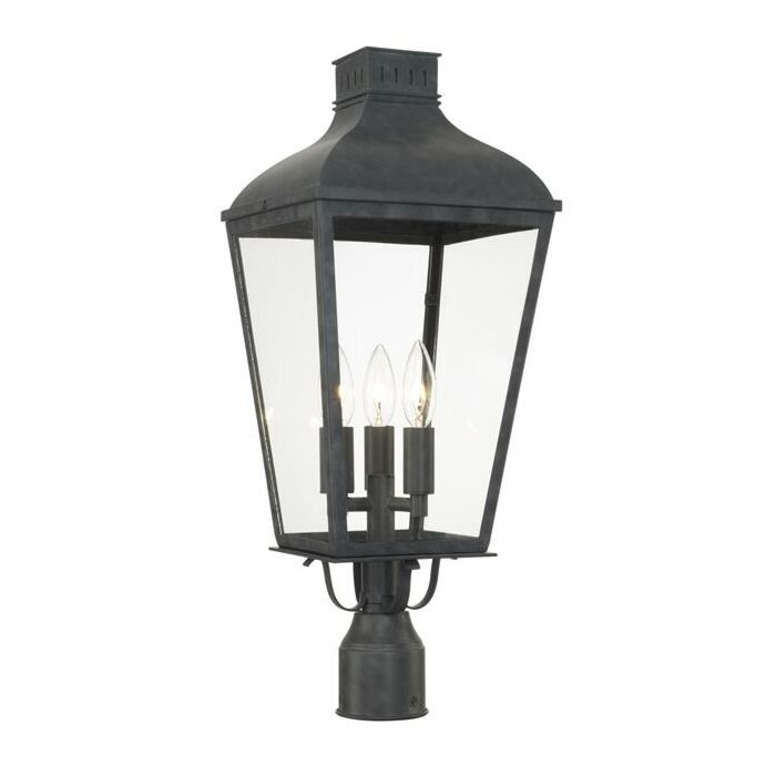 Crystorama Dumont 3 Light 23 Inch Outdoor Post Light in Graphite