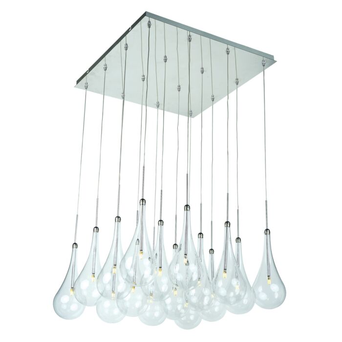 ET2 Larmes LED 16 Light Single Pendant in Polished Chrome