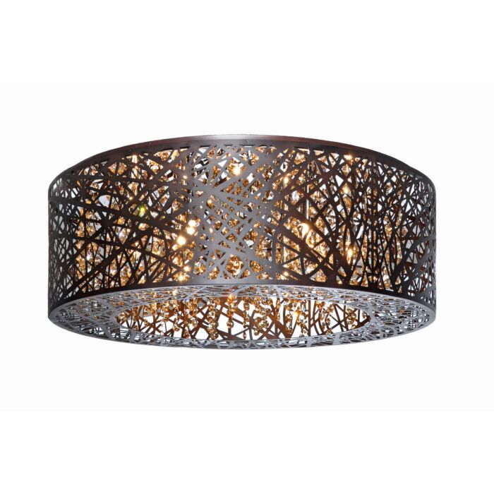 ET2 Inca 23.5 Inch 9 Light Cognac Glass Flush Mount in Bronze