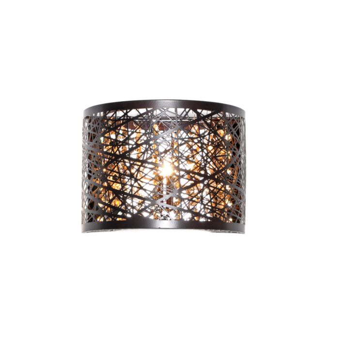 ET2 Inca 1 Light Wall Sconce in Bronze w/Cognac Glass