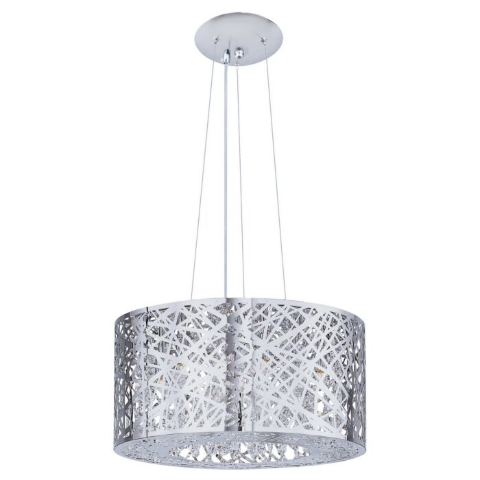 ET2 Inca 15.75 Inch 7 Light Clear/White Glass Pendant in Polished Chrome