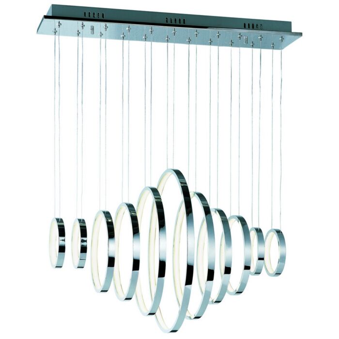 ET2 Hoops LED 31.5 Inch 11 Light Linear Pendant in Polished Chrome