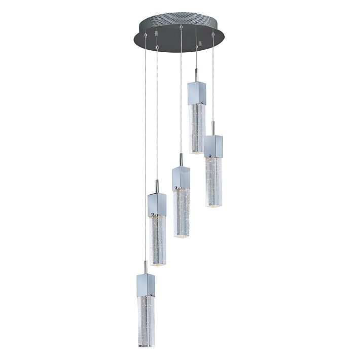 ET2 Fizz III 5 Light Single Pendant, Polished Chrome