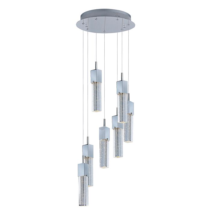 ET2 Fizz III 7 Light Single Pendant, Polished Chrome