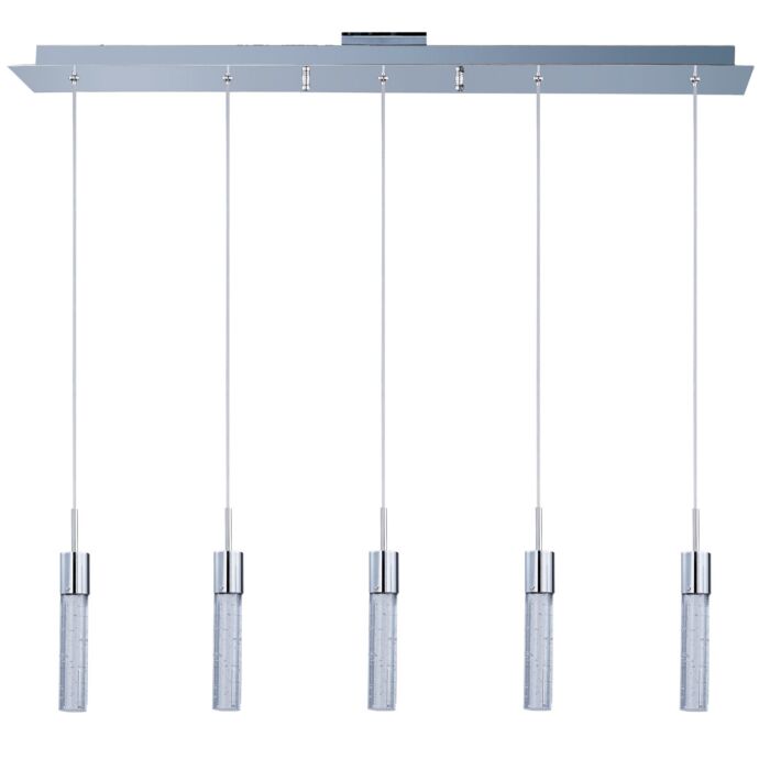 ET2 Fizz IV 5 Light Linear Pendant, Polished Chrome