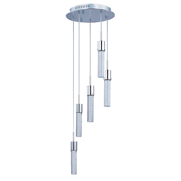 ET2 Fizz IV 5 Light Multi Light Pendant, Polished Chrome