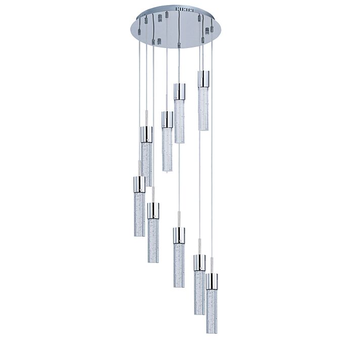 ET2 Fizz IV 9 Light Multi Light Pendant, Polished Chrome