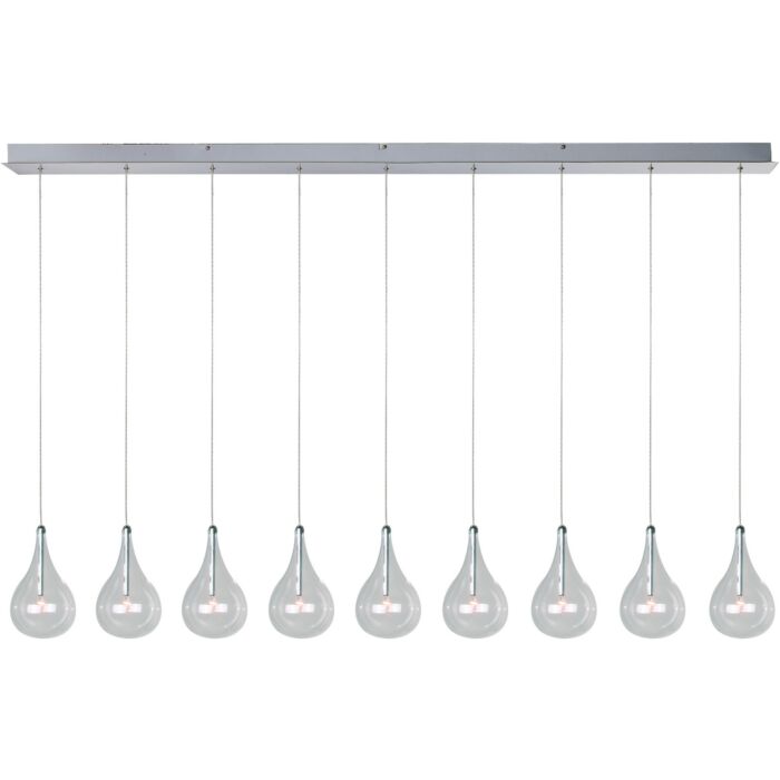 ET2 Larmes 9 Light 56 Inch Polished Chrome Linear Pendant