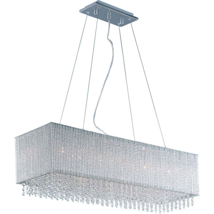 ET2 Spiral 9 Light Xeon Chandelier in Polished Chrome