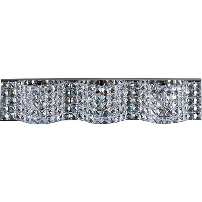 ET2 Wave 3 Light Bathroom Vanity Light, Polished Chrome