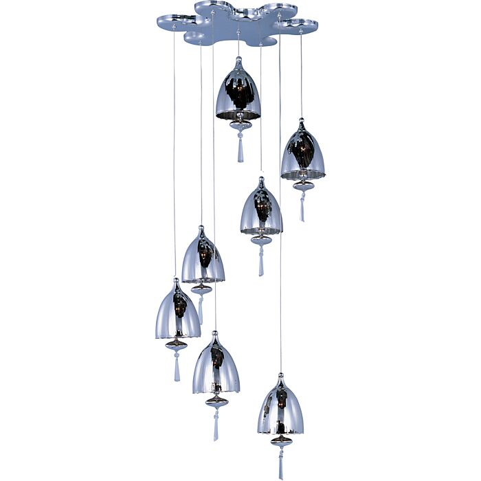 ET2 Chute 7 Light Pendant, Polished Chrome