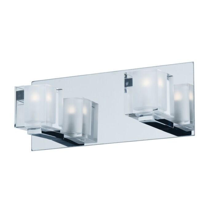 ET2 Blocs LED 11.75 Inch 2 Light Clear Glass Wall Sconce in Polished Chrome