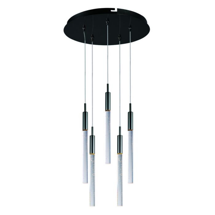 ET2 Scepter 13 Inch 5 Light Bubble Glass Pendant in Black Chrome