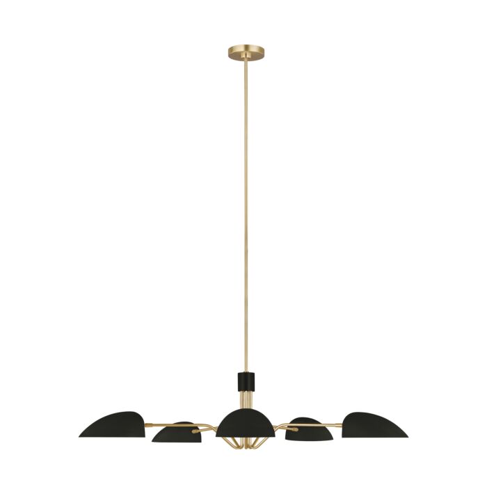 Jane 5 Light Chandelier in Midnight Black And Burnished Brass by Ellen Degeneres