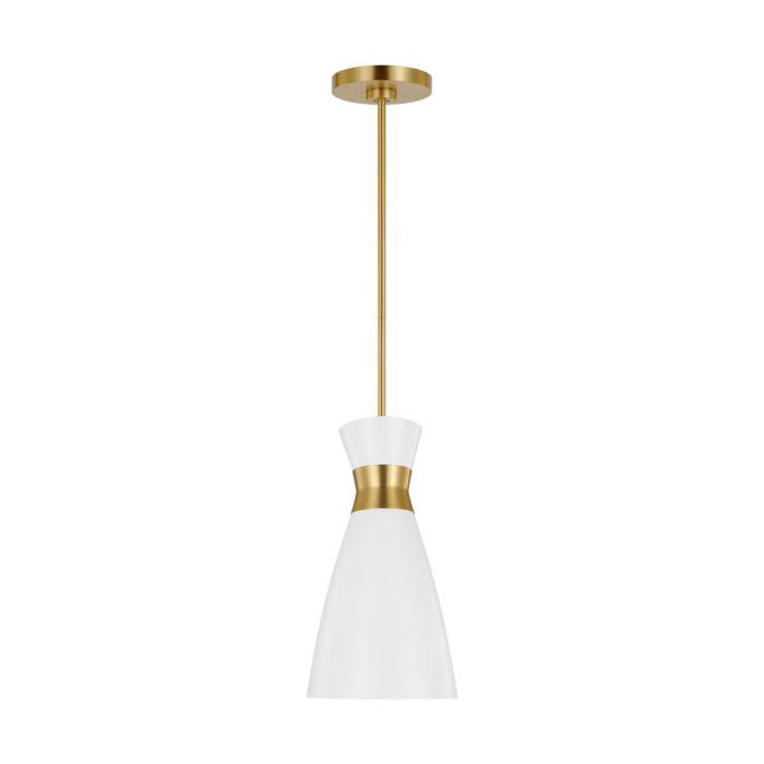 Heath Pendant Light in Burnished Brass And Matte White by Ellen Degeneres
