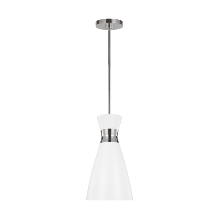Heath Pendant Light in Polished Nickel And Matte White by Ellen Degeneres