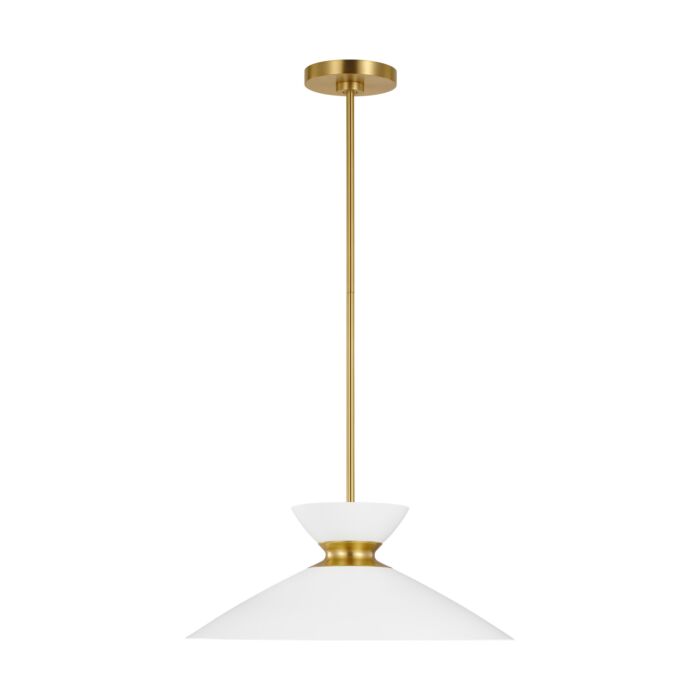 Heath Pendant Light in Burnished Brass And Matte White by Ellen Degeneres