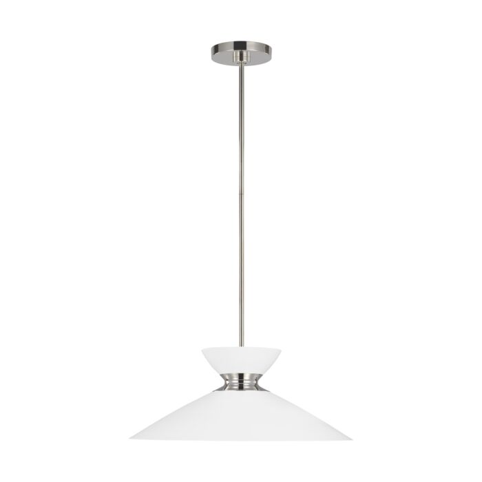 Heath Pendant Light in Polished Nickel And Matte White by Ellen Degeneres