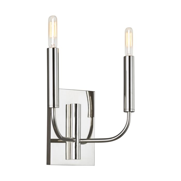 Brianna 2 Light Wall Sconce in Polished Nickel by Ellen Degeneres