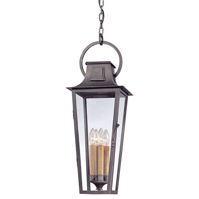 Troy Parisian Square 4 Light 29 Inch Pendant Light in Aged Pewter