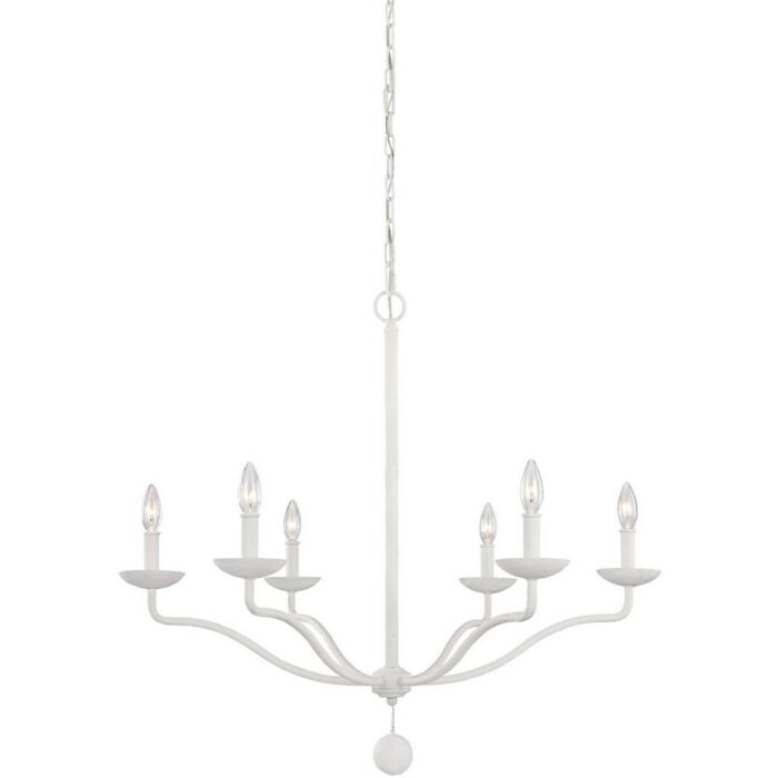 Feiss Annie 32.5 Inch 6 Light Chandelier in Plaster White