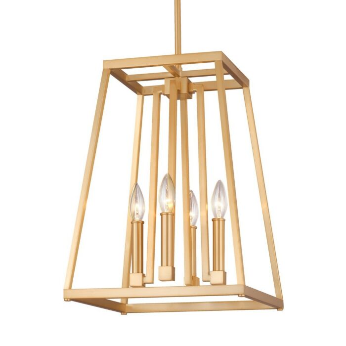 Conant 4 Light Mini Pendant in Gilded Satin Brass by Sean Lavin