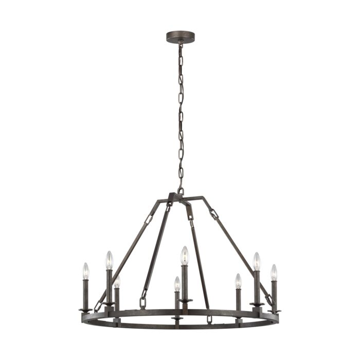 Landen 8 Light Chandelier in Smith Steel by Sean Lavin