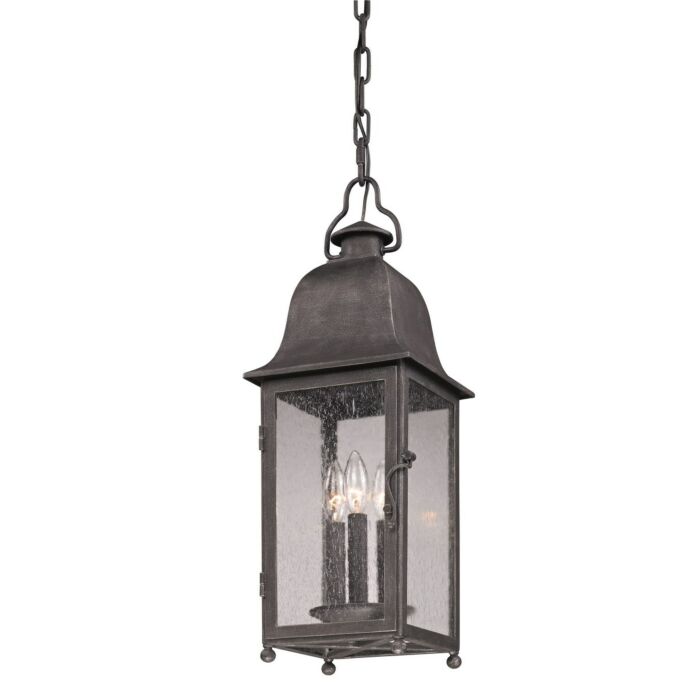 Troy Larchmont 3 Light 24 Inch Pendant Light in Aged Pewter