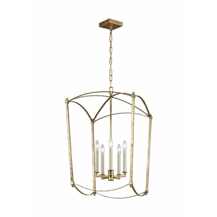 Thayer 5 Light Foyer Light in Antique Gild by Sean Lavin