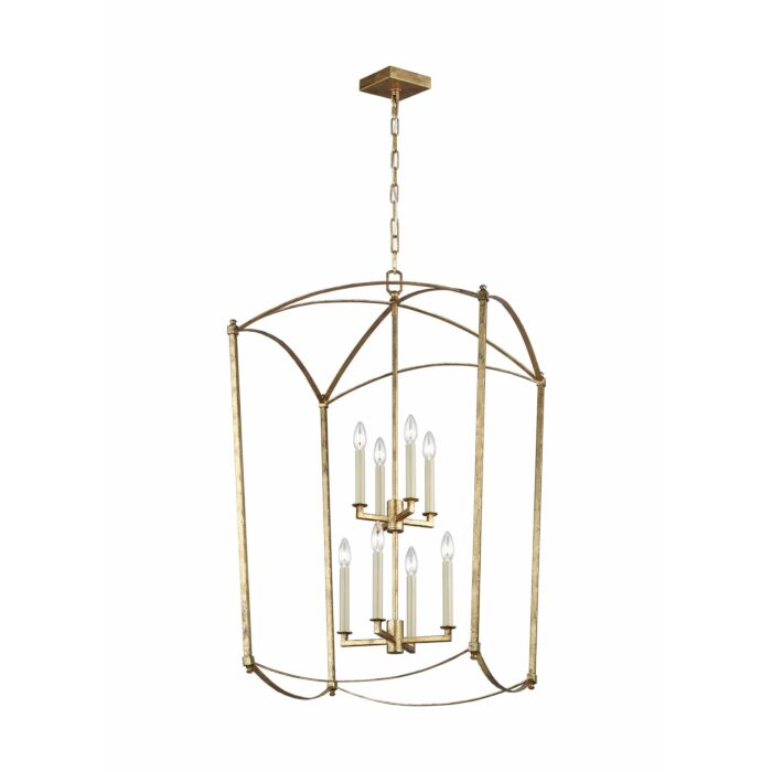 Thayer 8 Light Foyer Light in Antique Gild by Sean Lavin