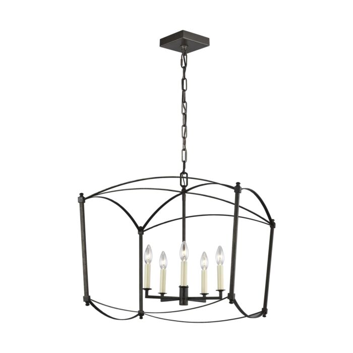 Thayer 5 Light Chandelier in Smith Steel by Sean Lavin
