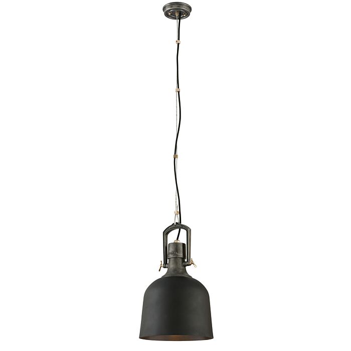 Troy Hangar 31 19 Inch Pendant Light in Old Silver with Aged Brass