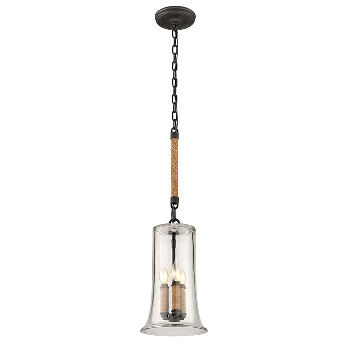 Troy Pier 39 3 Light 16 Inch Pendant Light in Shipyard Bronze
