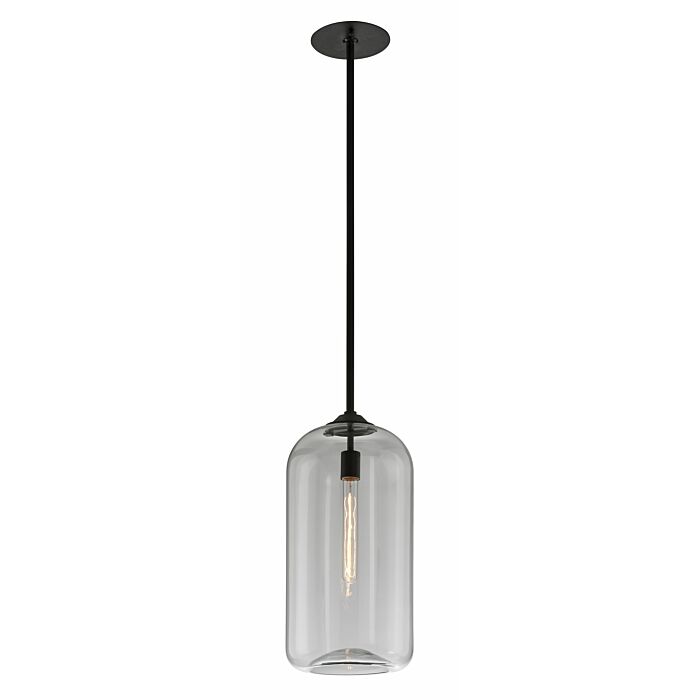 Troy District 21 Inch Pendant Light in Satin Black