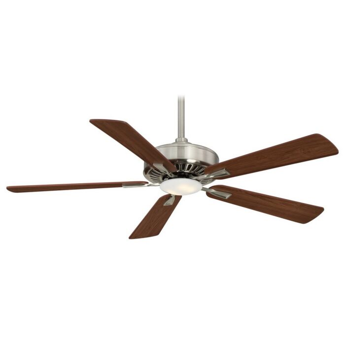 Minka Aire Contractor Plus 52 Inch LED Ceiling Fan in Brushed Nickel/Dark Walnut