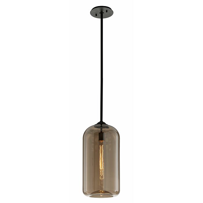 Troy District 21 Inch Pendant Light in Satin Black