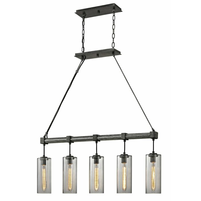 Troy Union Square 5 Light 5 Inch Kitchen Island Light in Graphite