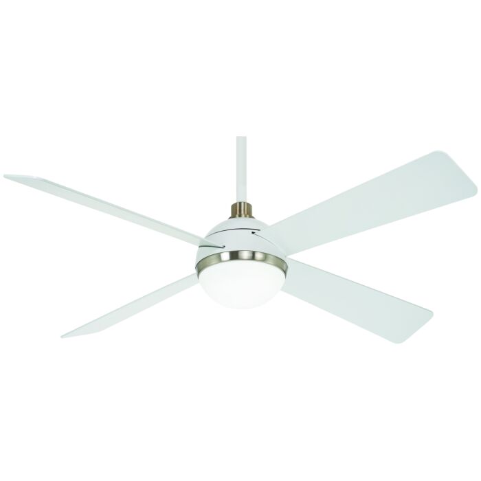 Minka Aire Orb LED 54 Inch Indoor Ceiling Fan in Flat White with Brushed Nickel