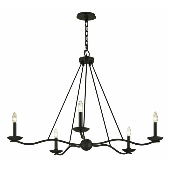 Troy Sawyer 5 Light Chandelier in Forged Iron
