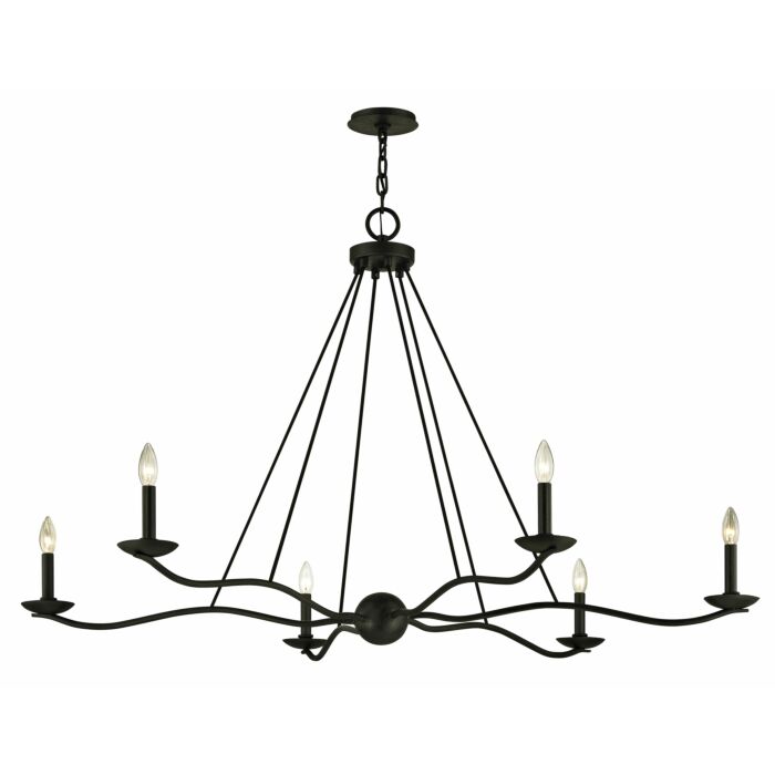 Troy Sawyer 6 Light Chandelier in Forged Iron