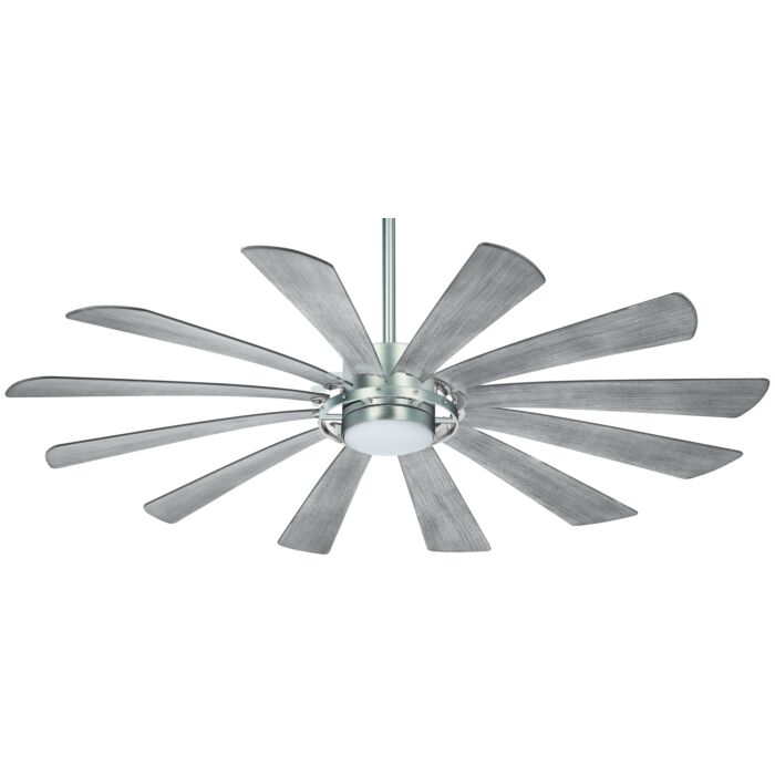 Minka Aire Contemporary 65 Inch Indoor/Outdoor Ceiling Fan in Brushed Steel