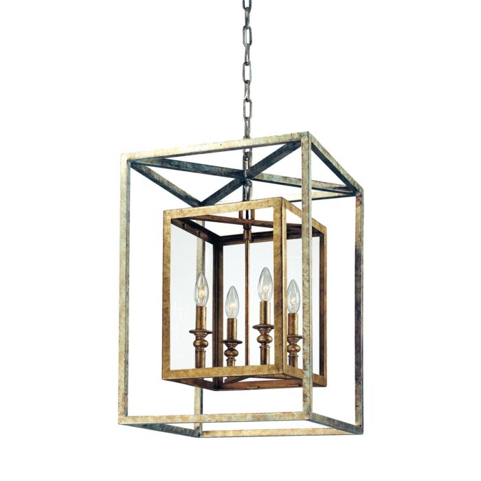 Troy Morgan 4 Light Chandelier in Gold Silver Leaf