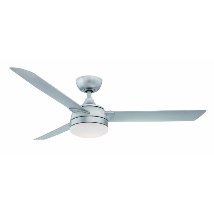 Fanimation Xeno Wet 56 Inch LED Indoor/Outdoor Ceiling Fan in Silver with Opal Frosted Glass