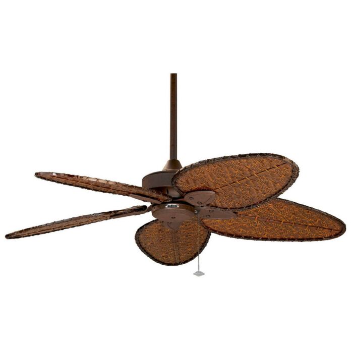 Fanimation 52 Inch Windpointe Indoor/Outdoor Ceiling Fan in Rust w/Oval Bamboo Blades