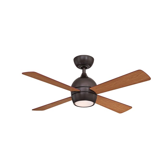 Fanimation Kwad 44 Inch LED Indoor Ceiling Fan in Dark Bronze with Opal Frosted Glass