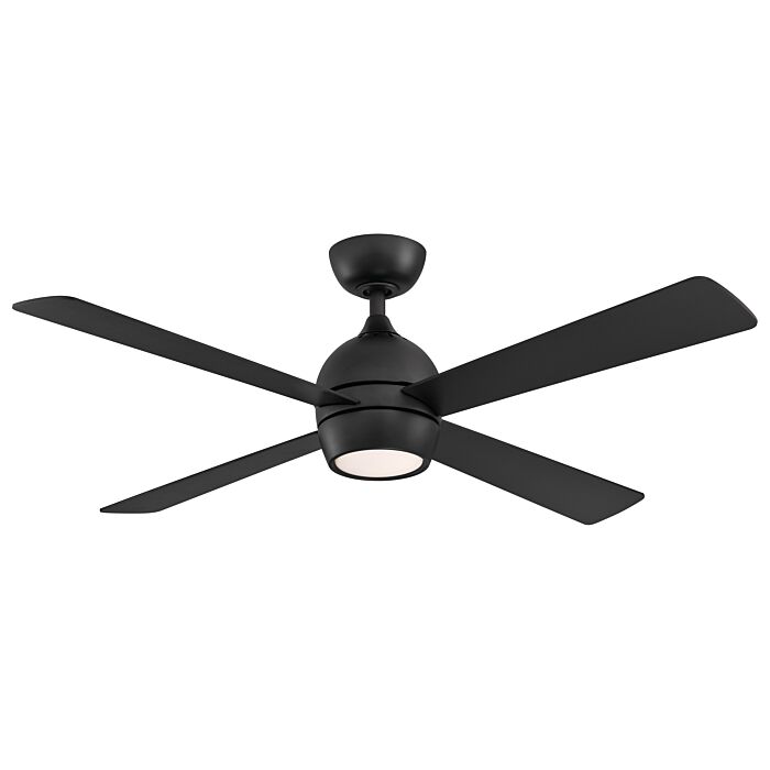 Fanimation Kwad 52 Inch LED Indoor Ceiling Fan in Black with Opal Frosted Glass