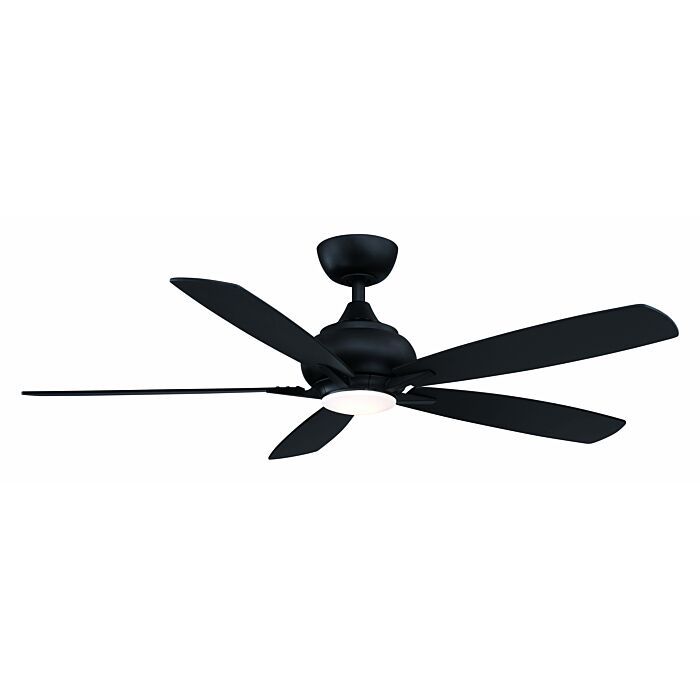 Fanimation Doren 52 Inch LED Indoor Ceiling Fan in Black with Opal Frosted Glass