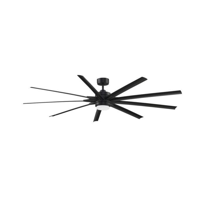 Fanimation Odyn 84 Inch Indoor/Outdoor 9 Blade Ceiling Fan with Light in Black